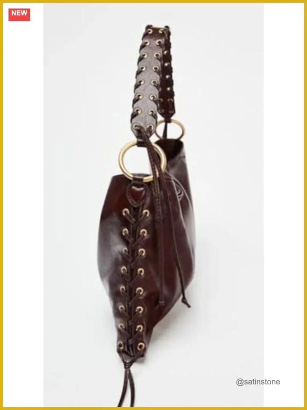 Slouchy PU Leather Crescent Hobo Bag Women Trendy Underarm Crossbody Shoulder